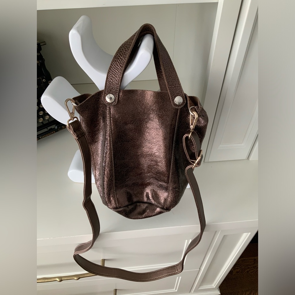 Vintage NAVYBOOT VESTIAIRE COLLECTIVE  Metallic Bronze Leather Small Purse Bag